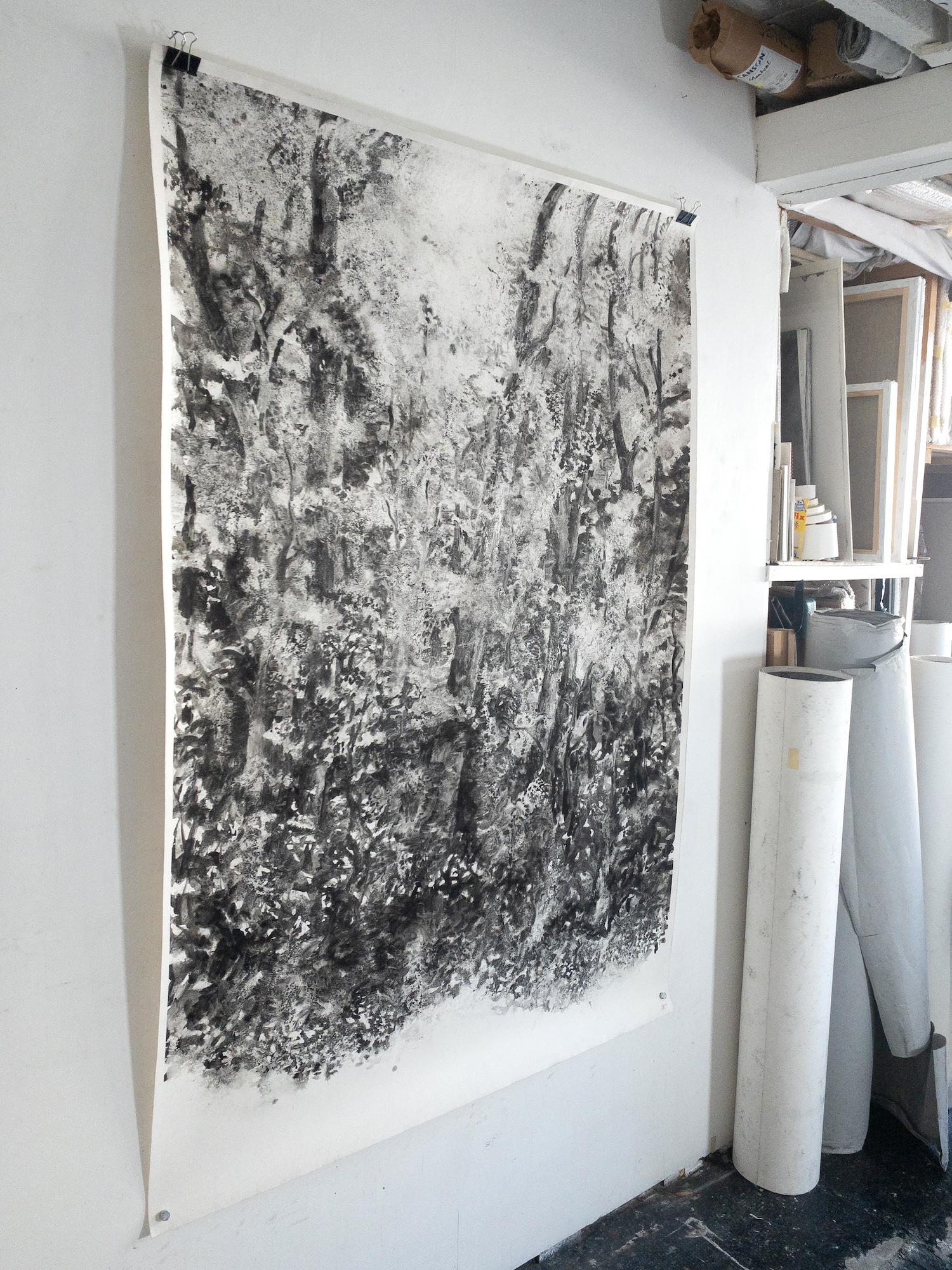 Air, light, matter (Abbaye de La Cambre n°36) de Yann Bagot - dessin à l'encre, forêt en vente 2