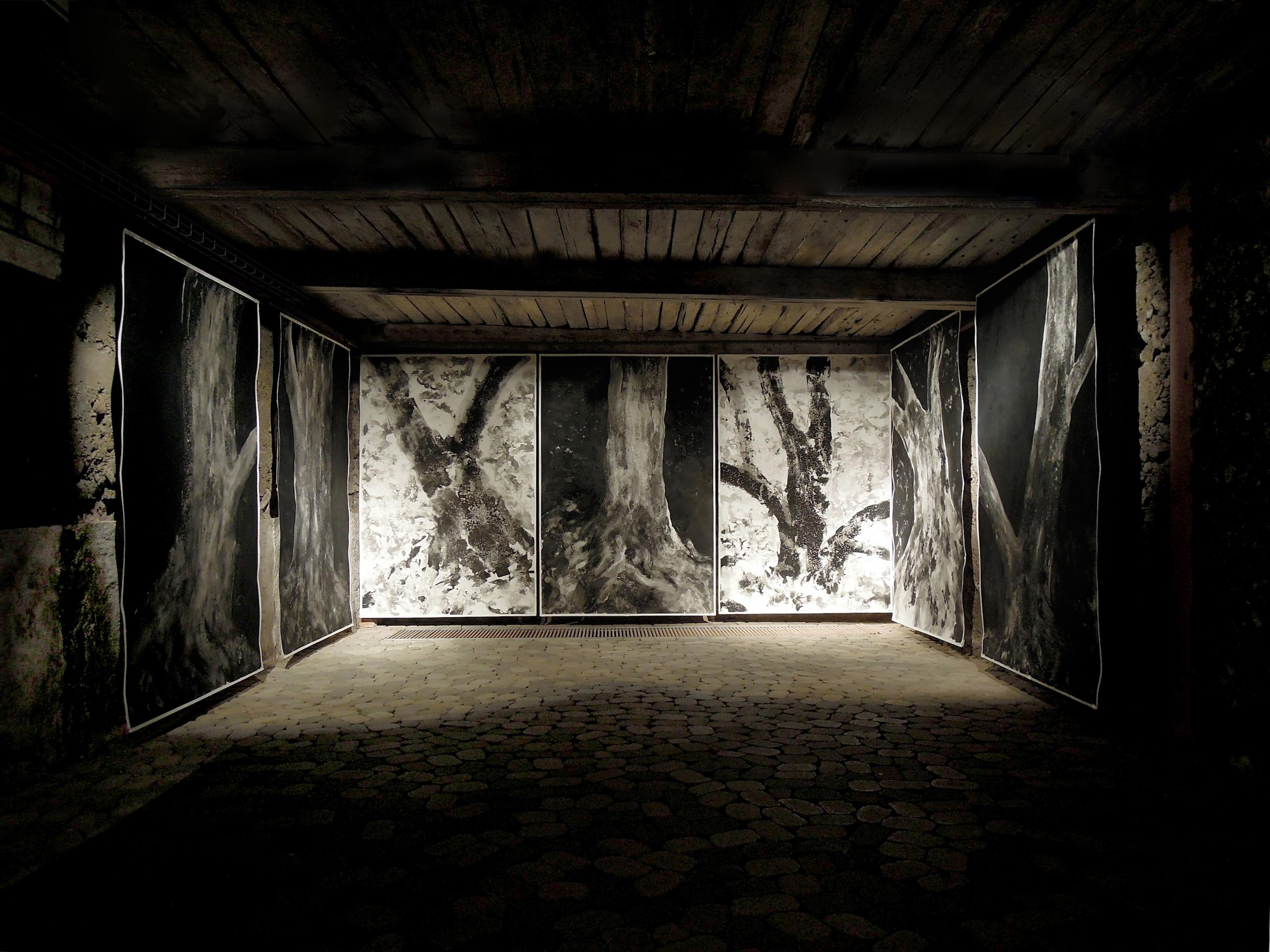 The breath of the ground #41 by Yann Bagot - Ink drawing, forest, trees, roots For Sale 3