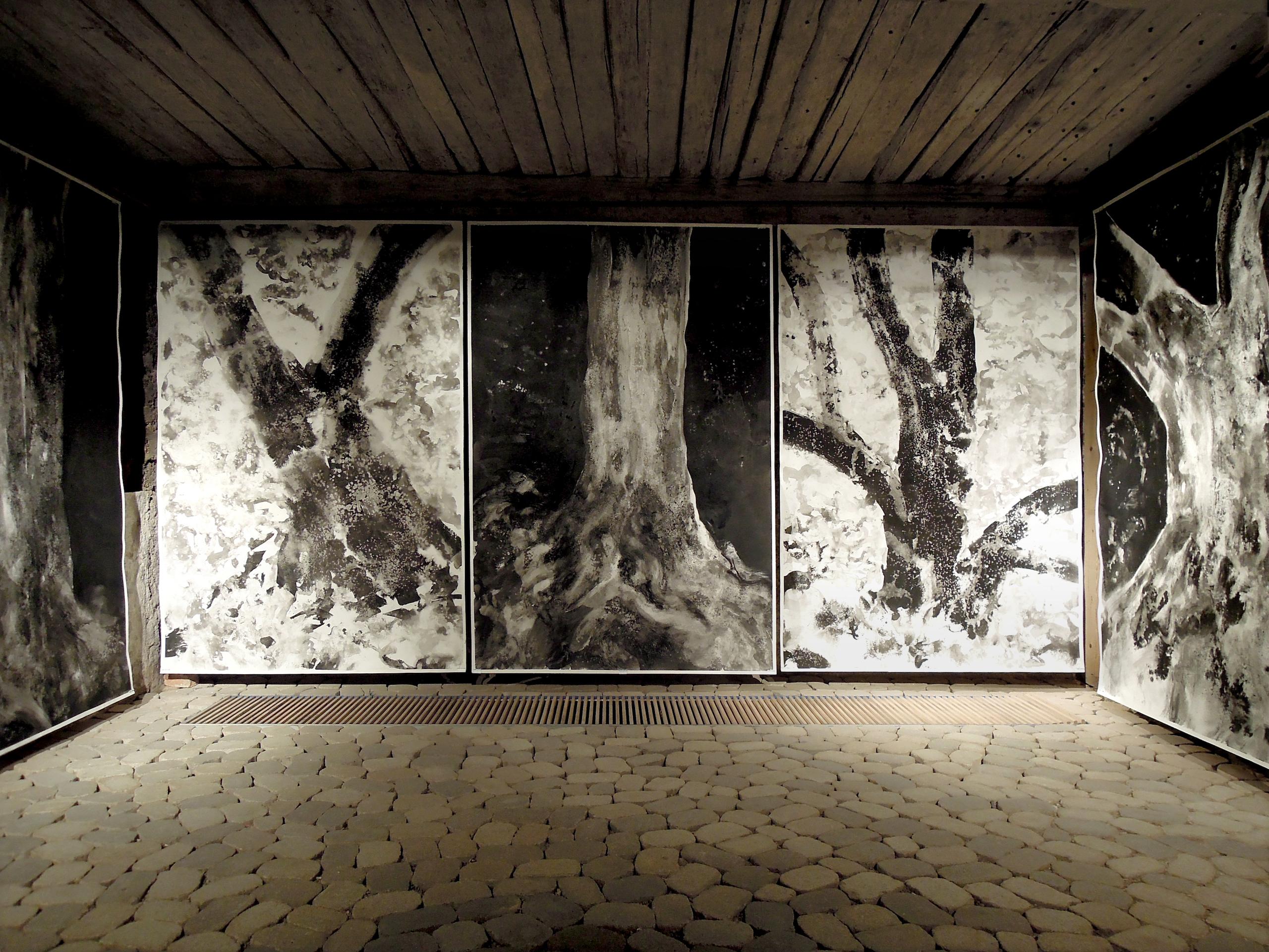 The breath of the ground #41 by Yann Bagot - Ink drawing, forest, trees, roots For Sale 4