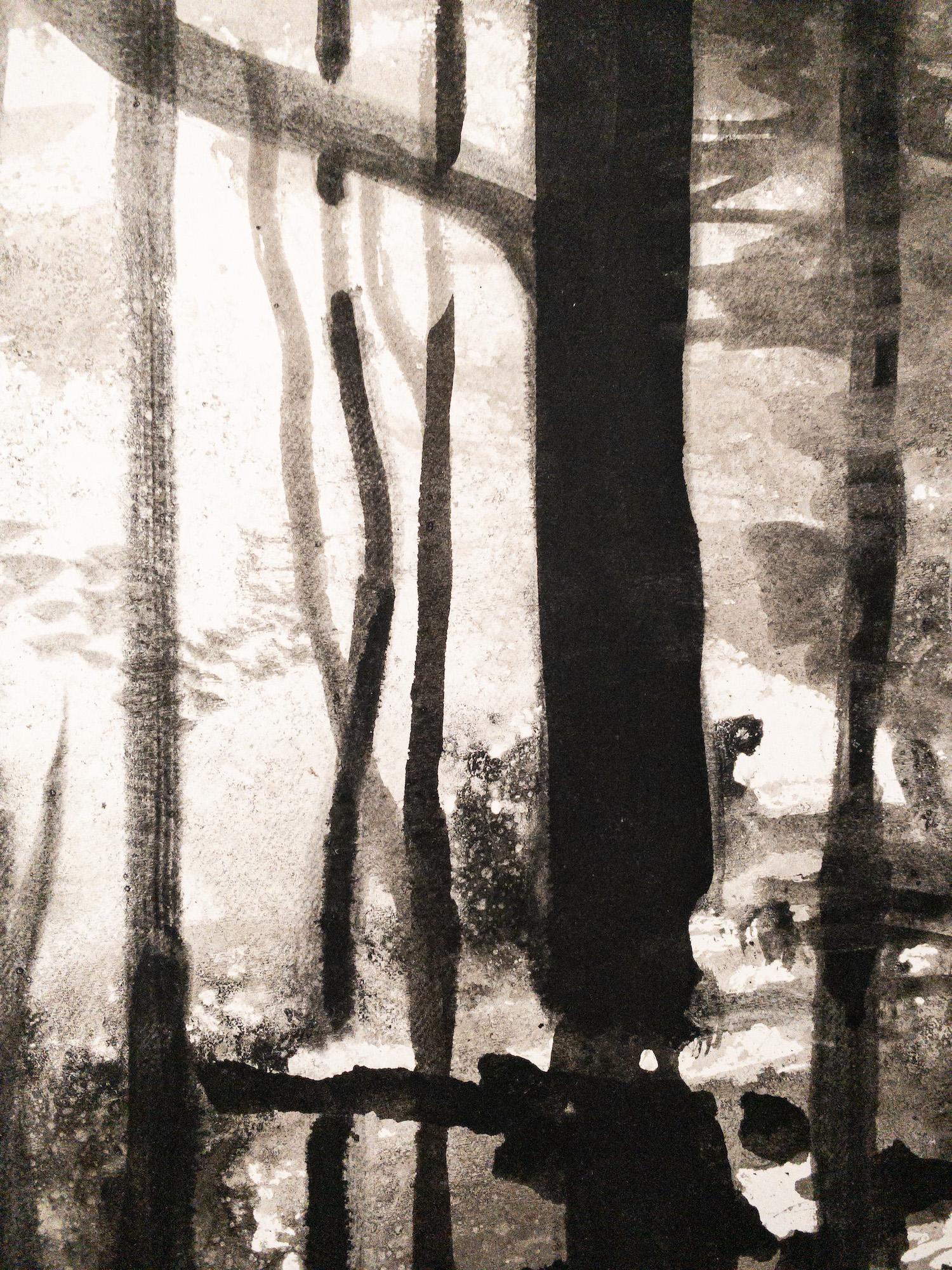 Fontainebleau #15 by Yann Bagot - Ink drawing, forest, black & white, nature For Sale 10