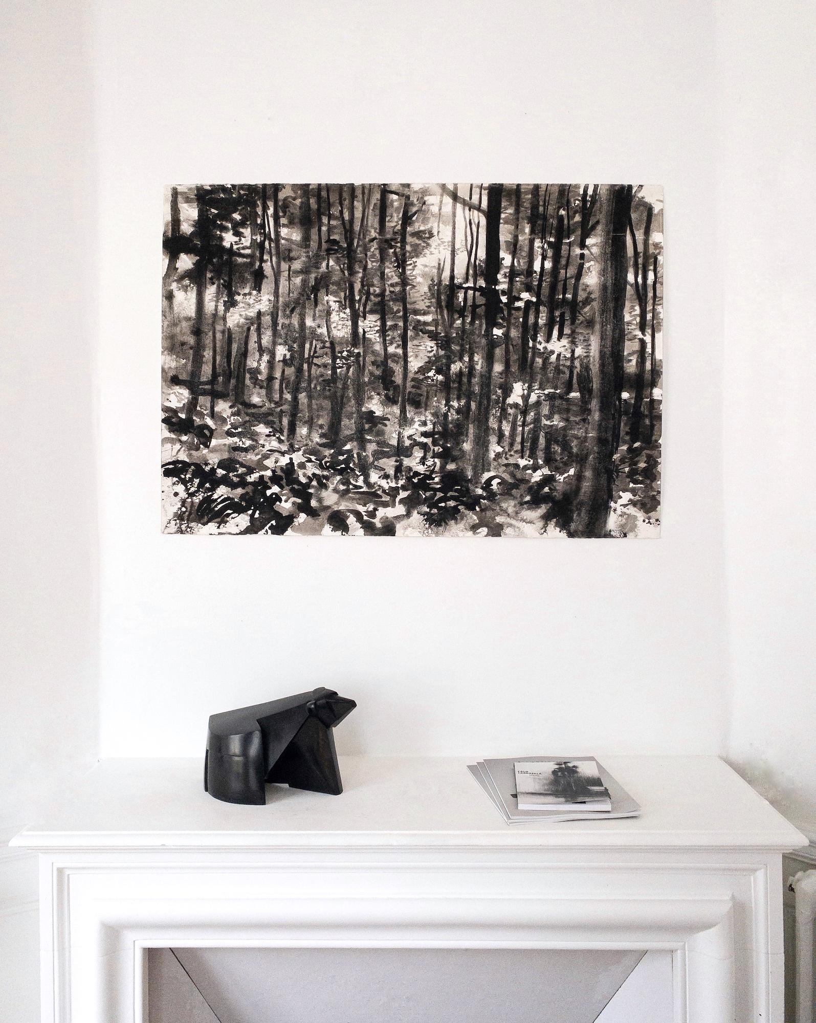 Fontainebleau #15 by Yann Bagot - Ink drawing, forest, black & white, nature For Sale 5