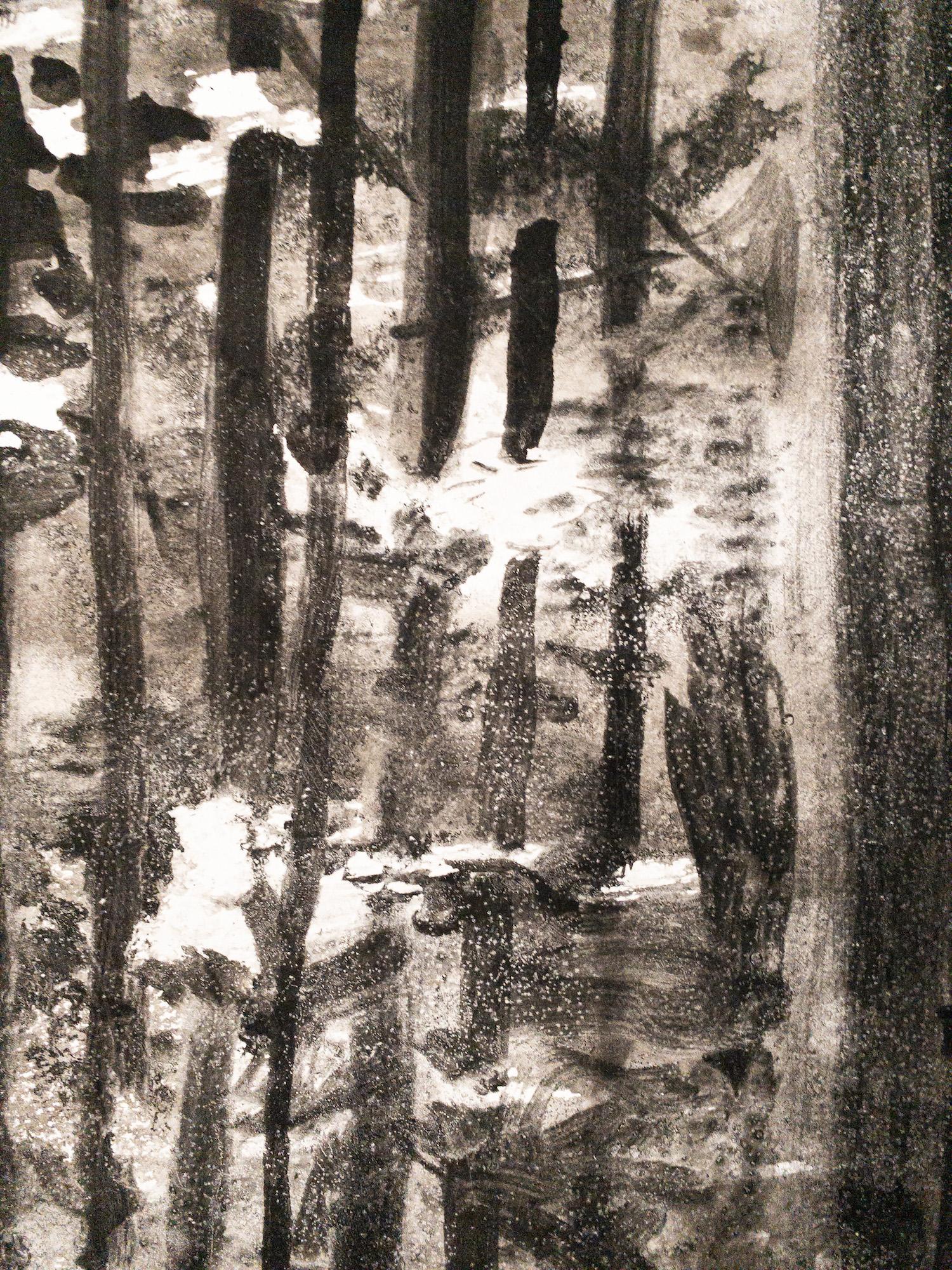 Fontainebleau #15 by Yann Bagot - Ink drawing, forest, black & white, nature For Sale 11