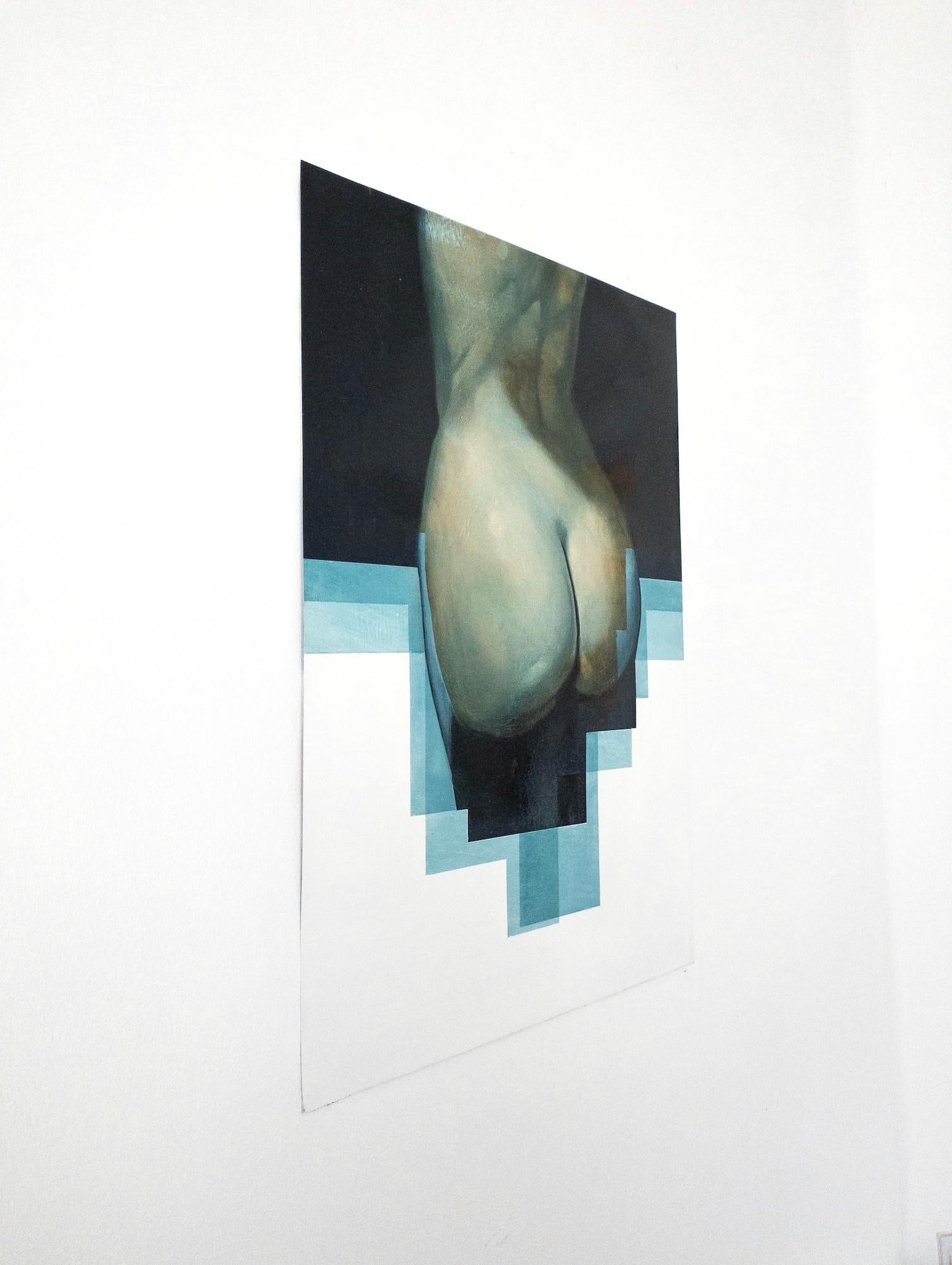 Entanglement XIII von Joachim van der Vlugt - Halbabstrakte Malerei, Frau, Körper im Angebot 2