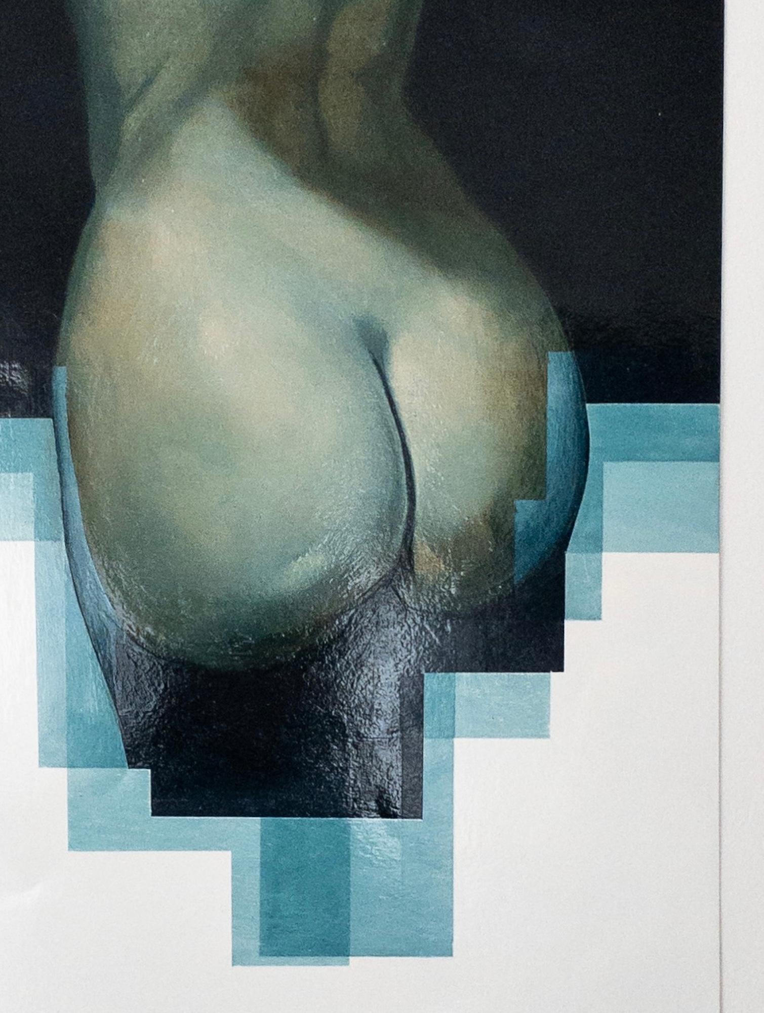 Entanglement XIII von Joachim van der Vlugt - Halbabstrakte Malerei, Frau, Körper im Angebot 3