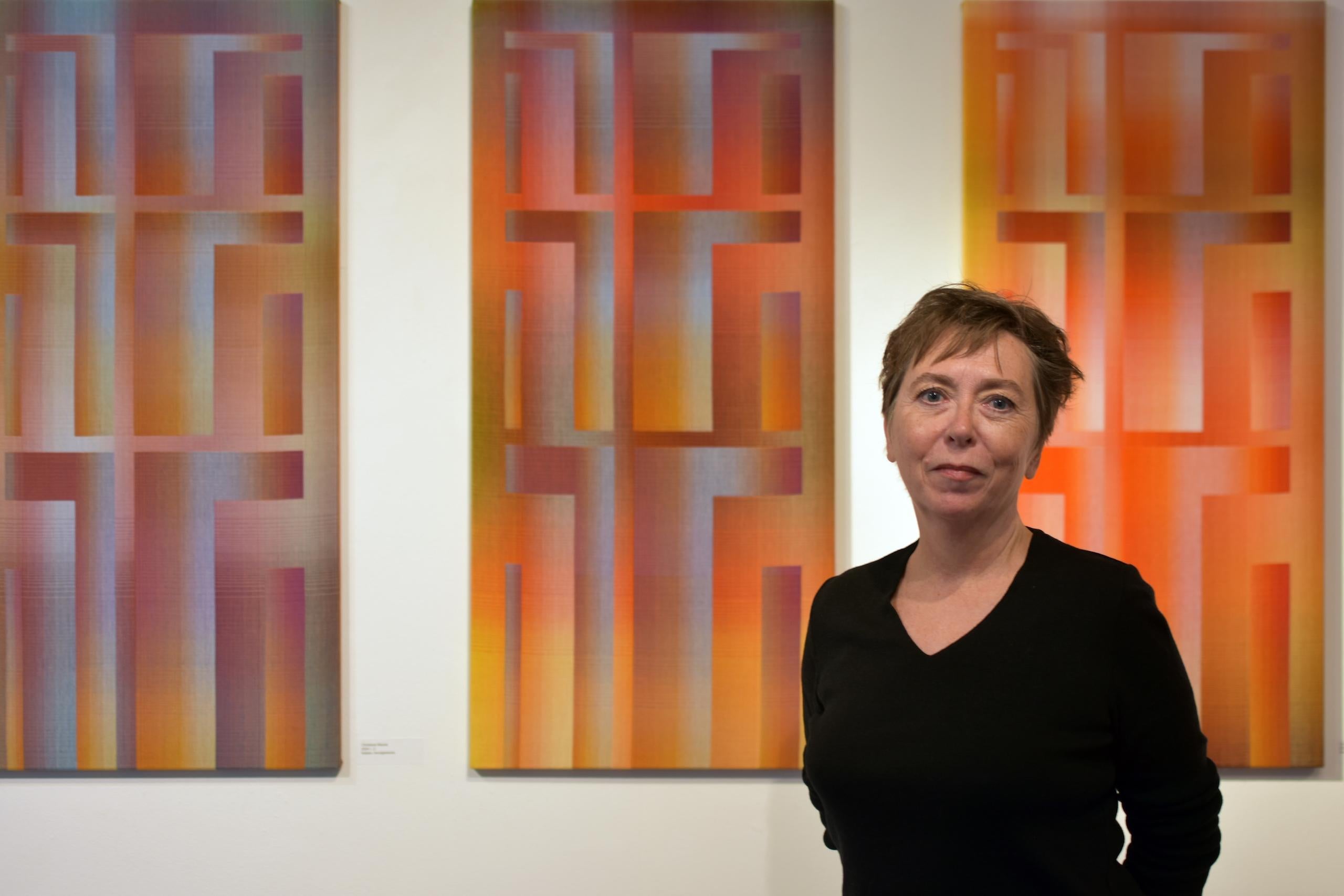 2024 I – 2 by Christiane Maurer - Textile art, vivid color, geometric, handwoven For Sale 10