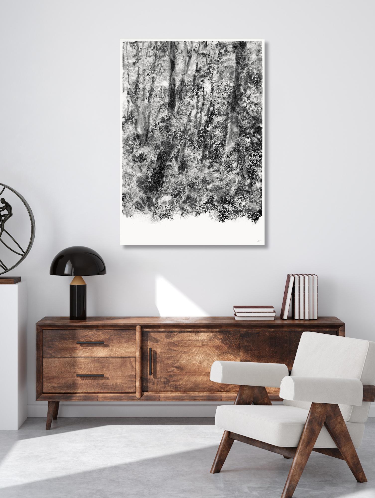 Air, light, matter (Abbaye de La Cambre n°34) de Yann Bagot - dessin à l'encre, forêt en vente 5