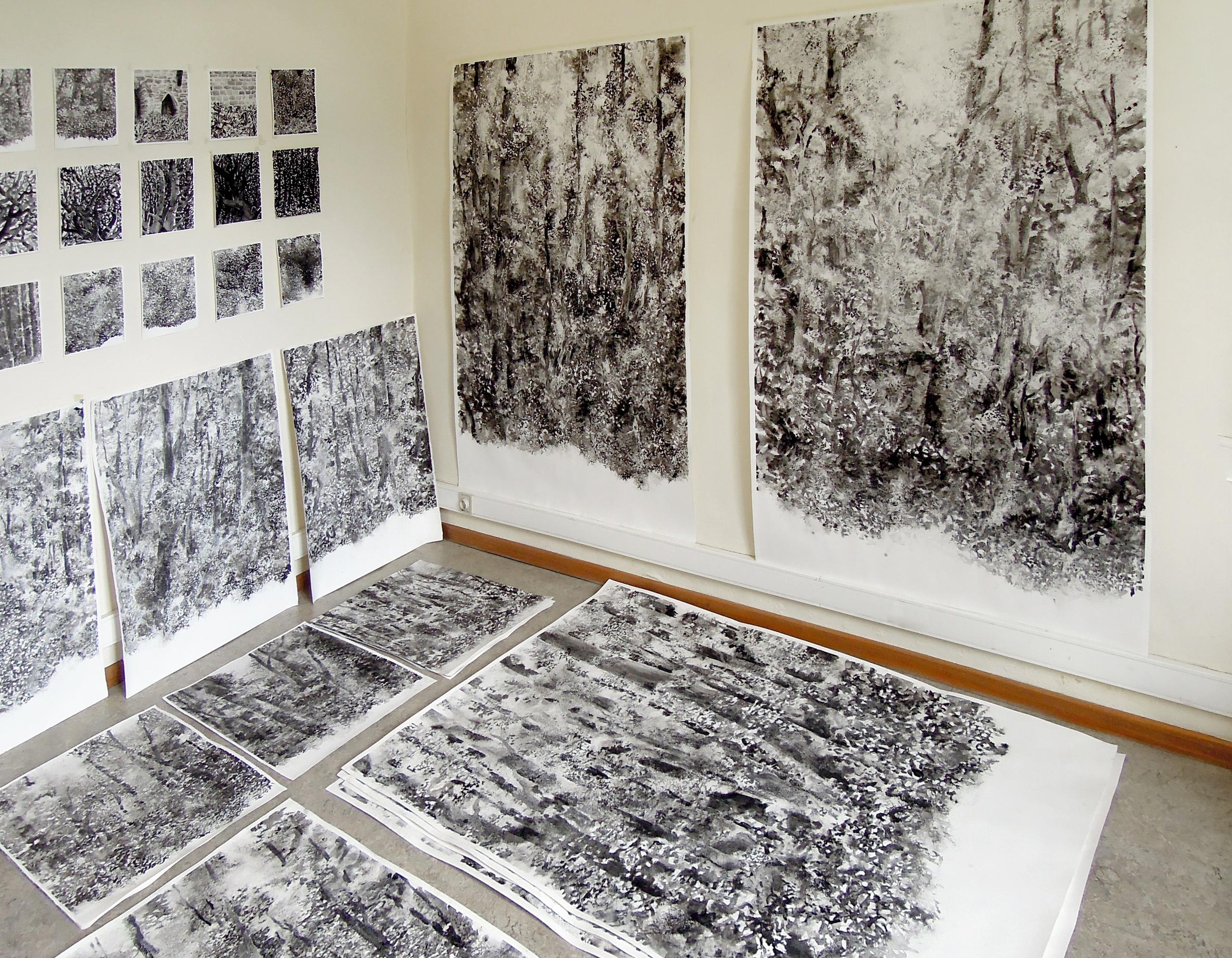 Air, light, matter (Abbaye de La Cambre n°34) de Yann Bagot - dessin à l'encre, forêt en vente 6