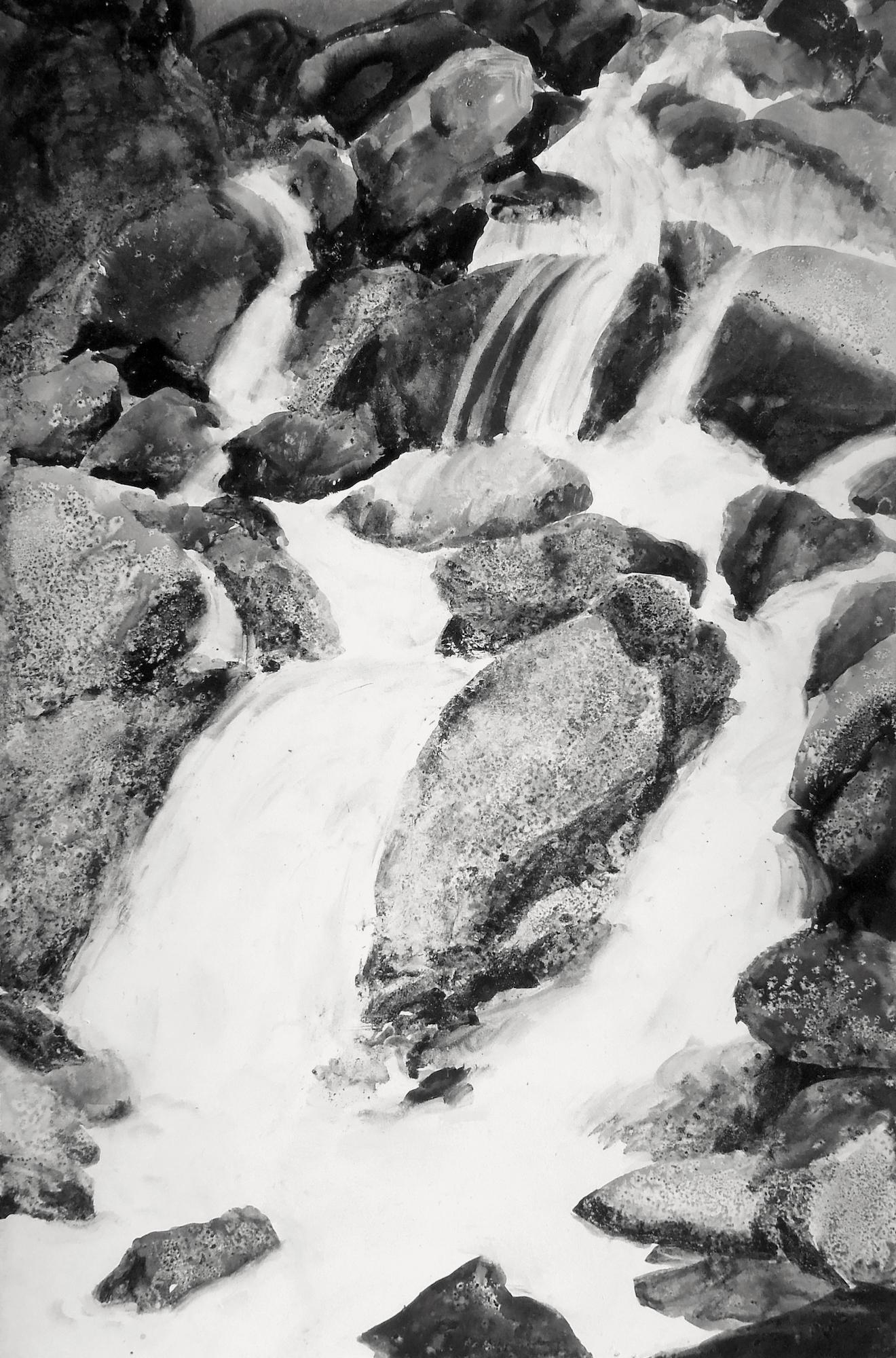 Living waters #02 est un dessin à l'encre de Chine et au sel sur papier de l'artiste contemporain français Yann Bagot, dont les dimensions sont de 78 × 51,5 cm (30,7 × 20,3 in). 
L'œuvre est signée, vendue non encadrée et accompagnée d'un certificat