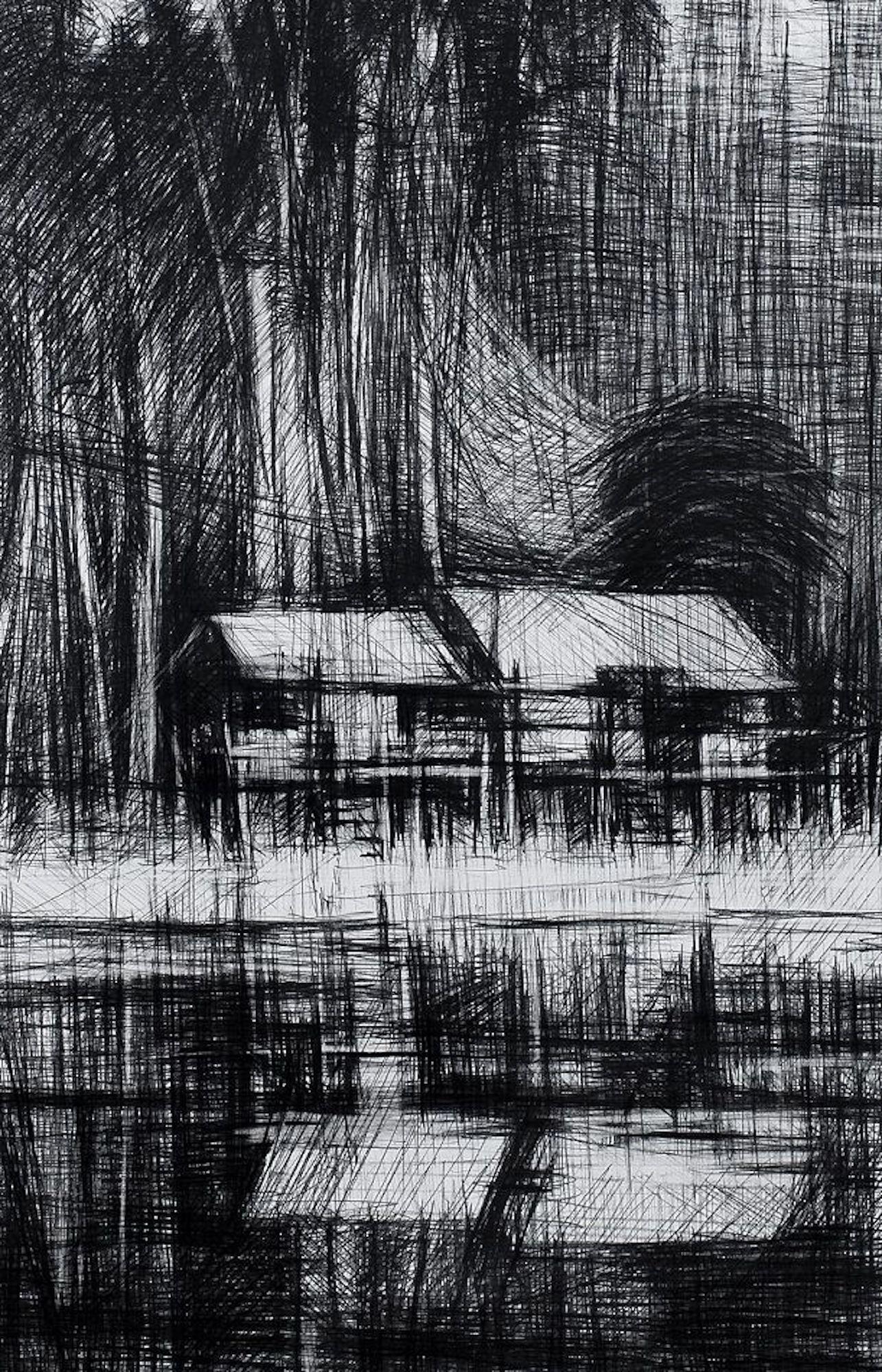 Selva Negra n°4 di Calo Carratalá - Paesaggio di foresta tropicale, opera su carta in vendita 4