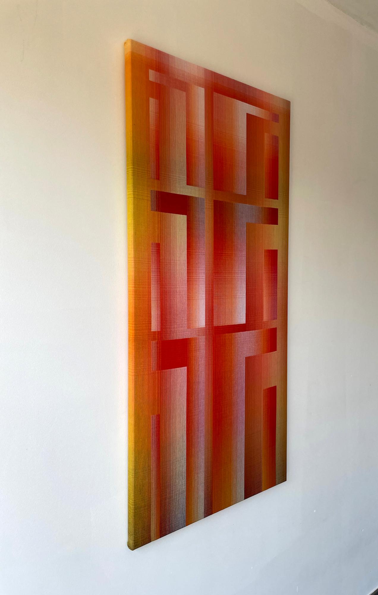 2024 I - 2 par Christiane Maurer - Art textile, couleurs vives, géométrique, tissé à la main en vente 3