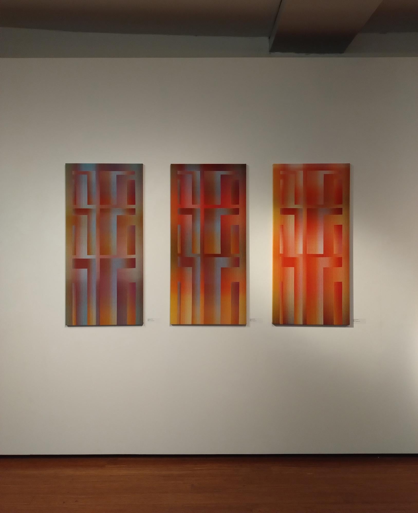 2024 I - 2 par Christiane Maurer - Art textile, couleurs vives, géométrique, tissé à la main en vente 8