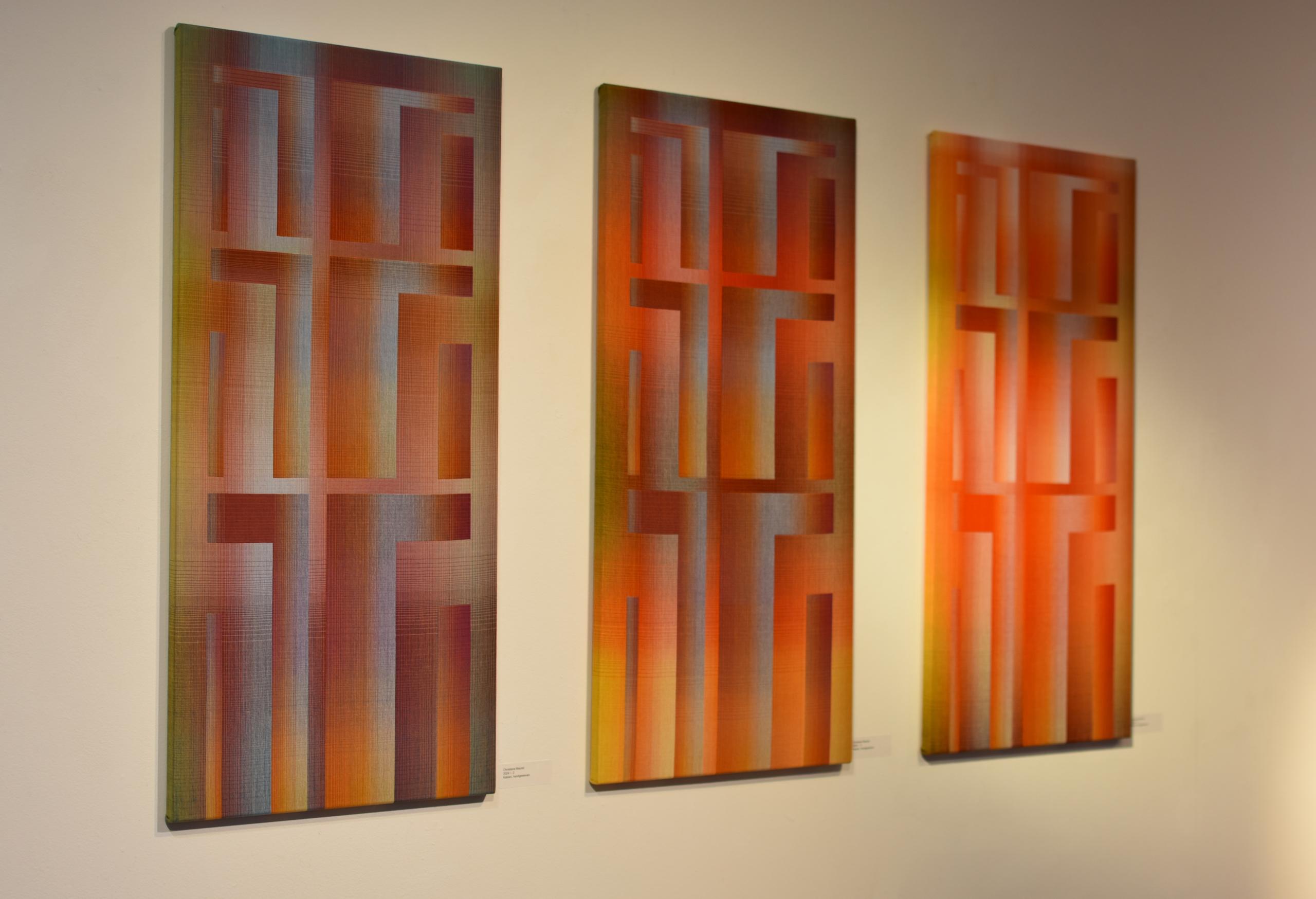 2024 I - 2 par Christiane Maurer - Art textile, couleurs vives, géométrique, tissé à la main en vente 9