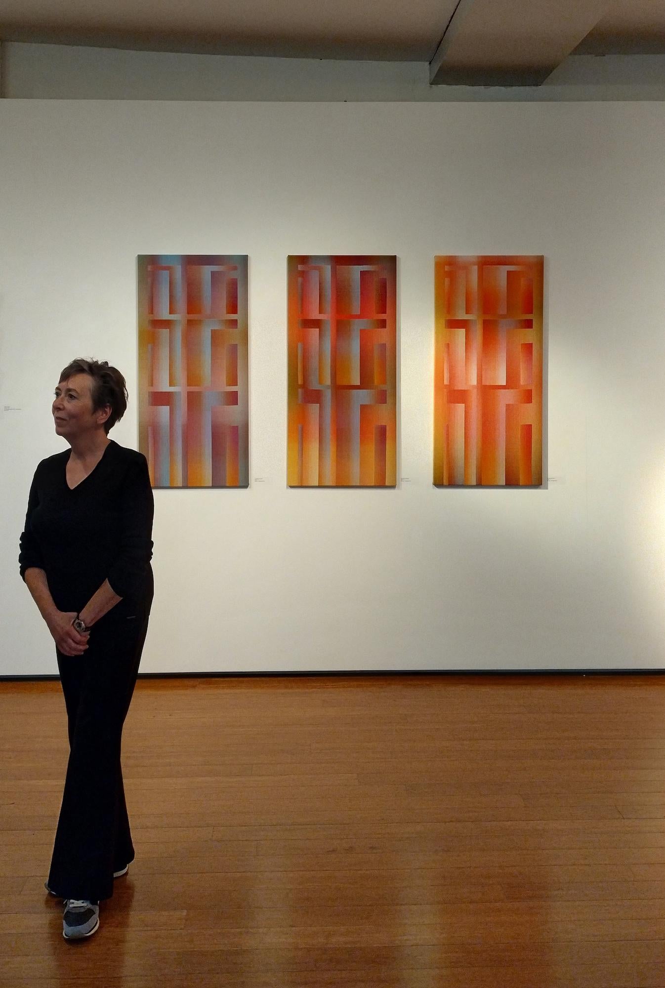 2024 I - 2 par Christiane Maurer - Art textile, couleurs vives, géométrique, tissé à la main en vente 11