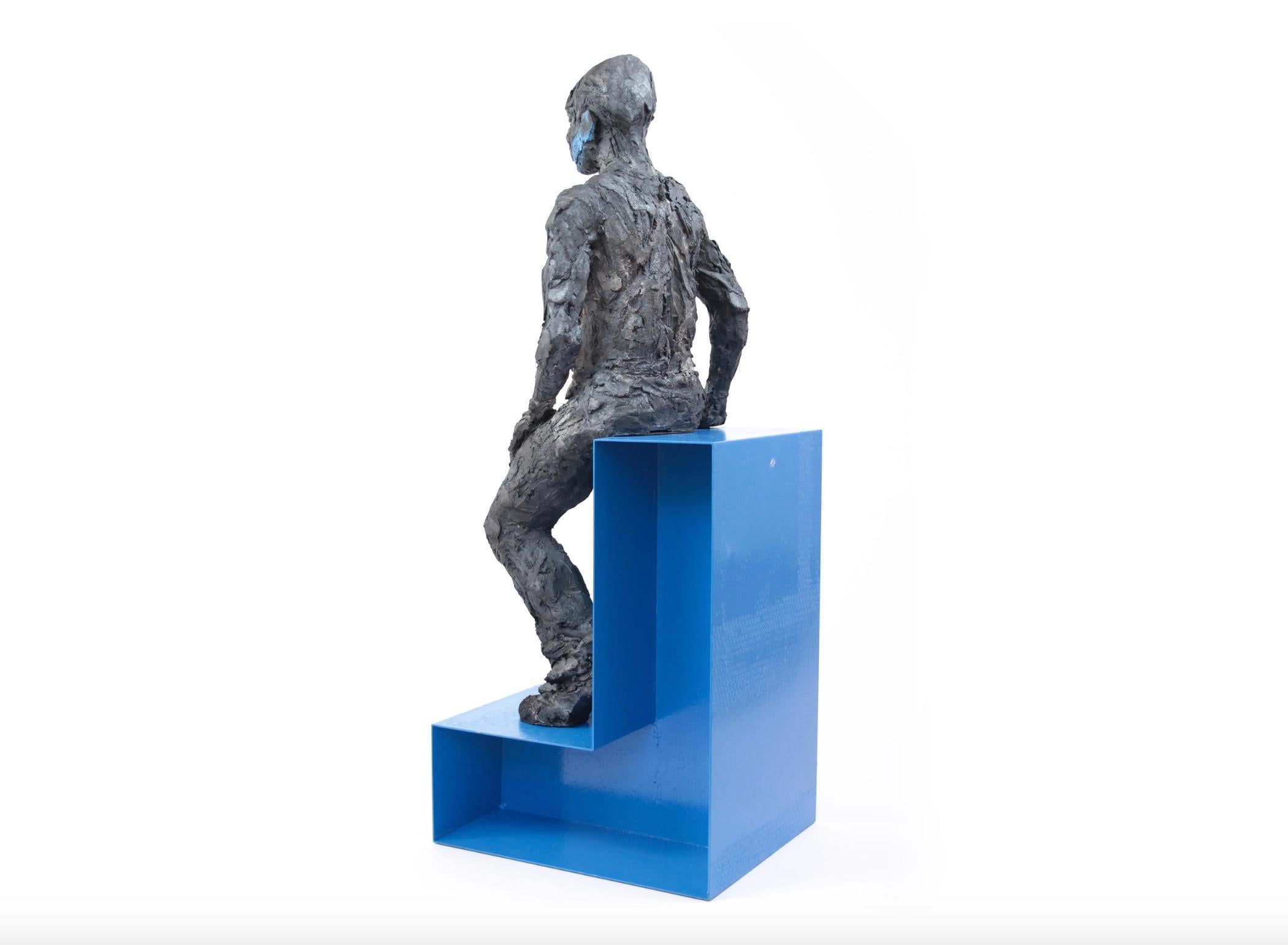 One-off smoke-fired stoneware sculpture, steel base. 2014.
Dimensions: 174 x 50 x 41 cm.
French contemporary artist Cécile Raynal focuses her art on portraits of people, animals and objects, treating faces as veritable landscapes and homes of