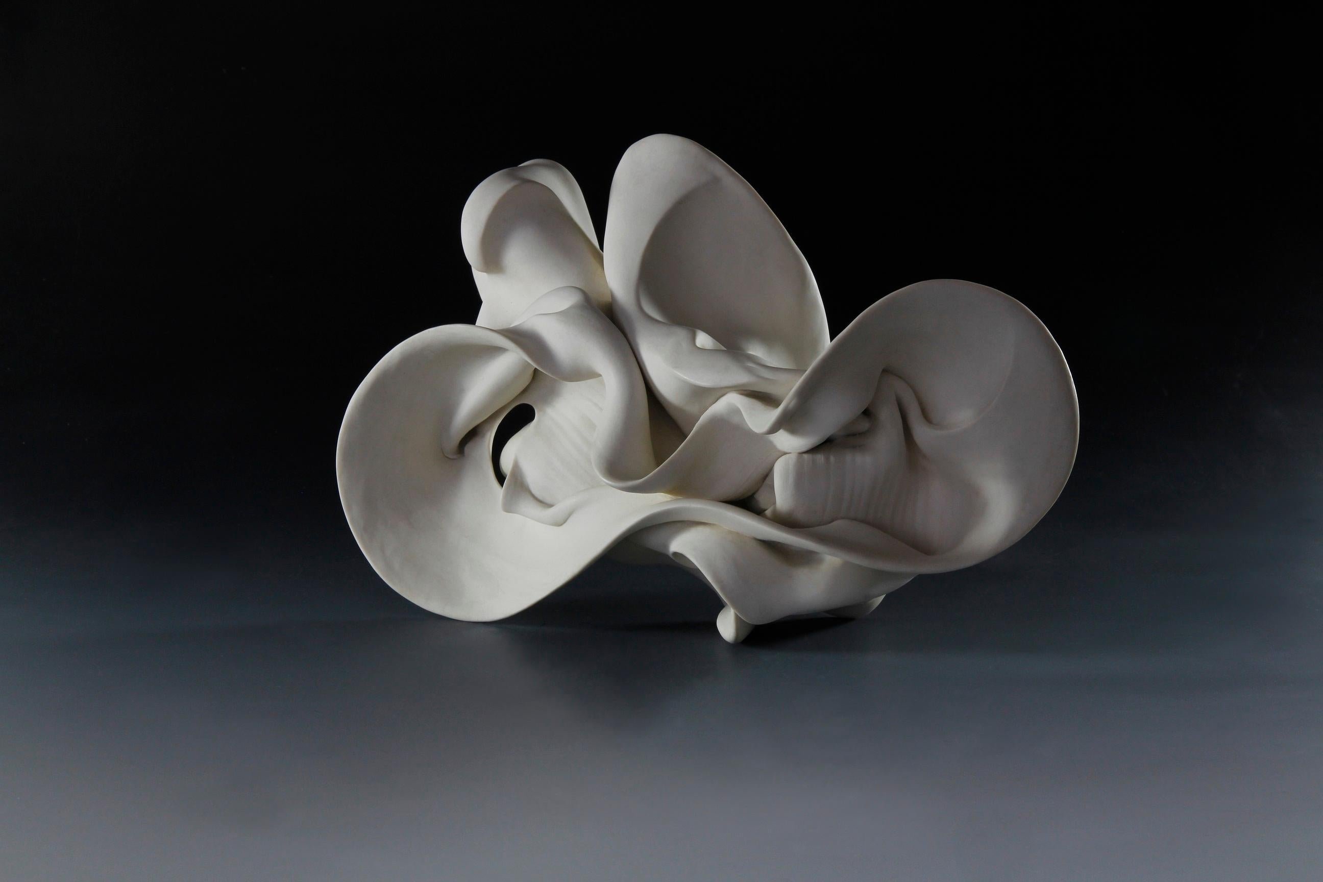 Sharon Brill Abstract Sculpture - Conch 7, Abstract porcelain sculpture