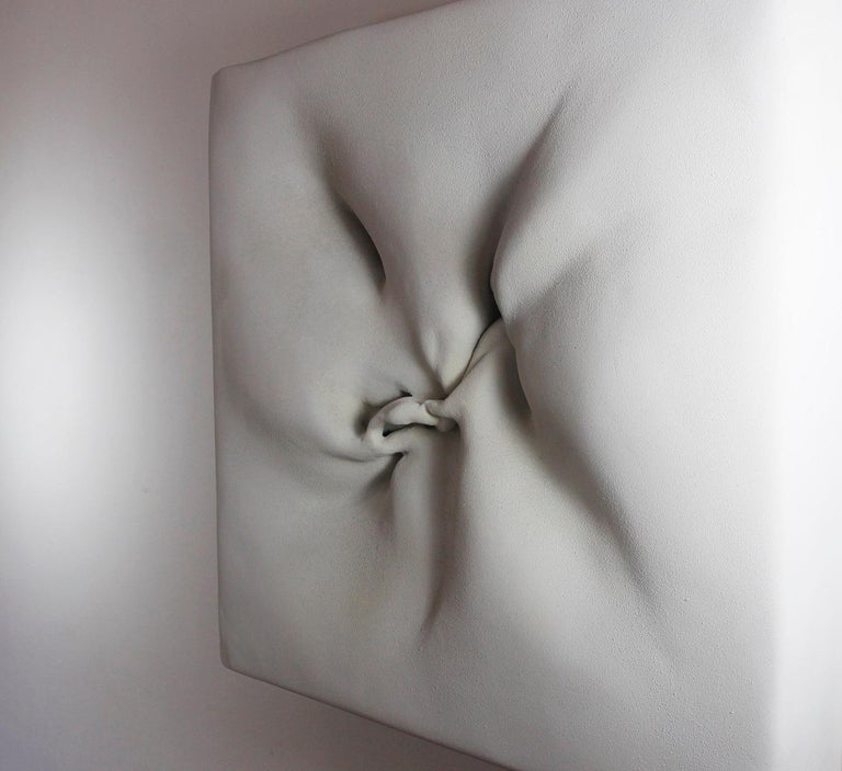 Crevice 2 by Sharon Brill - Wall sculpture, mixed media, ceramic, square For Sale 2