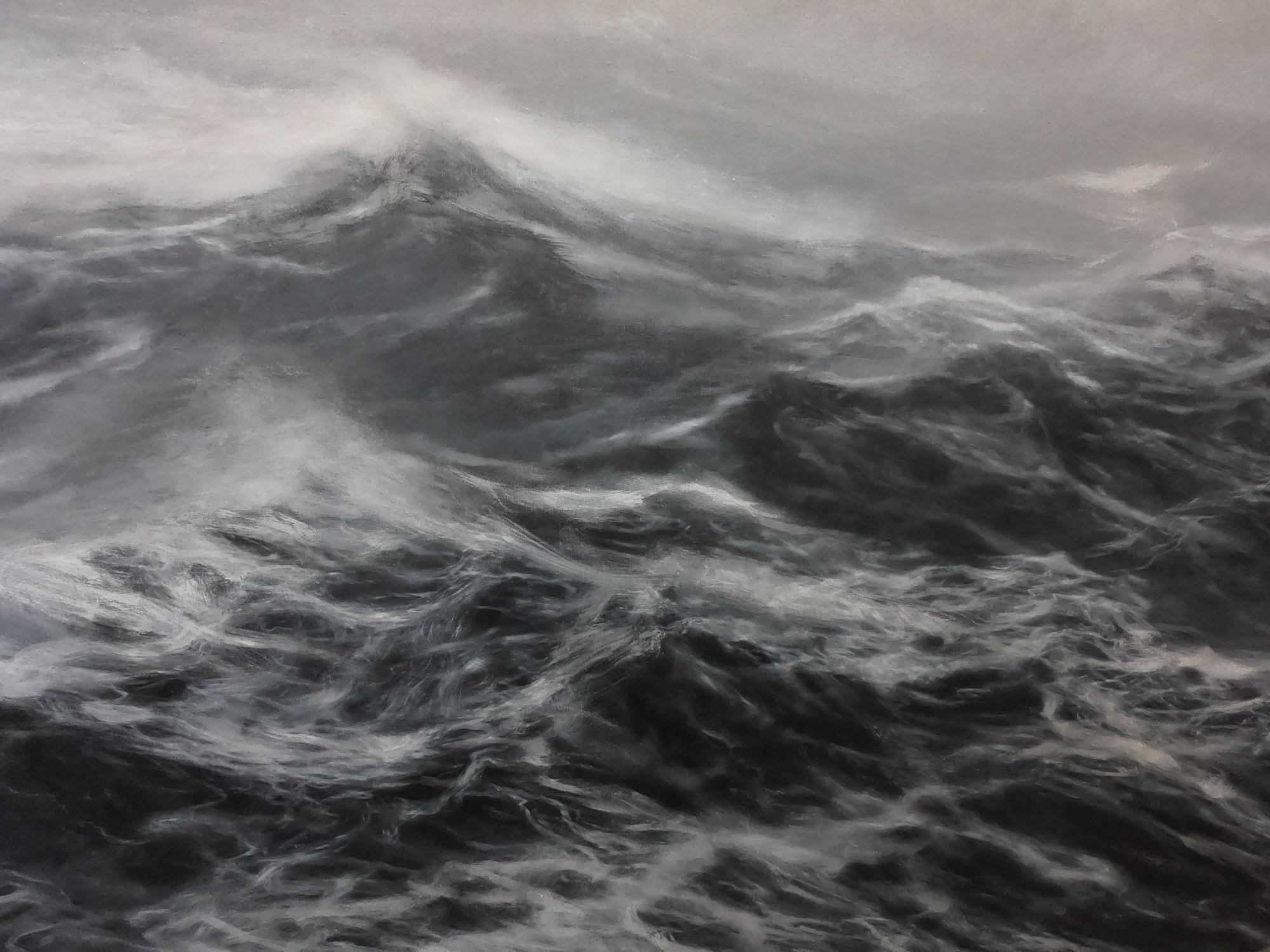 The Kingdom of the Wind - Seascape painting, Ocean waves, Large canvas - Contemporary Painting by Franco Salas Borquez