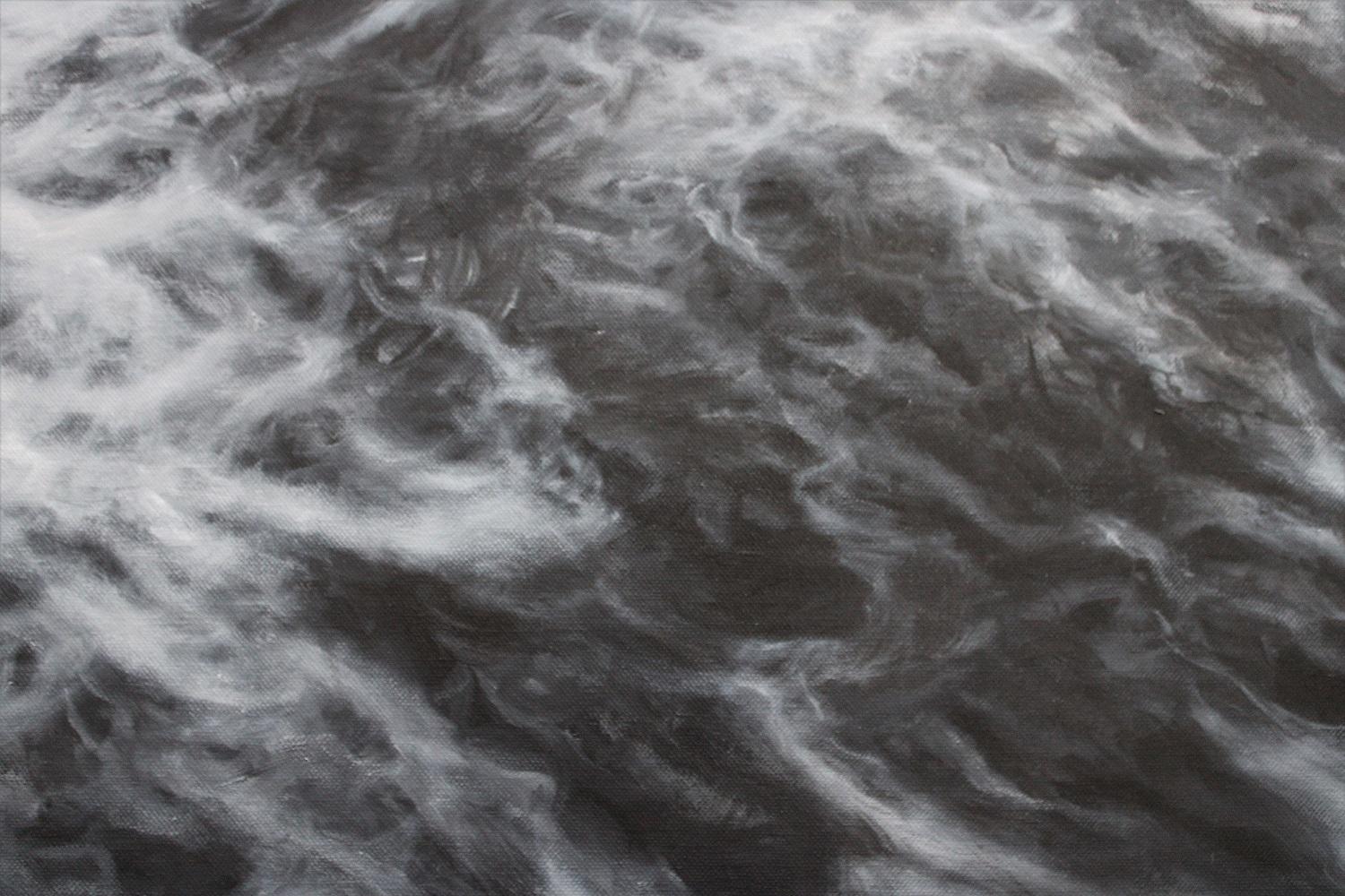 The Peak - Contemporary marine painting - Black Landscape Painting by Franco Salas Borquez