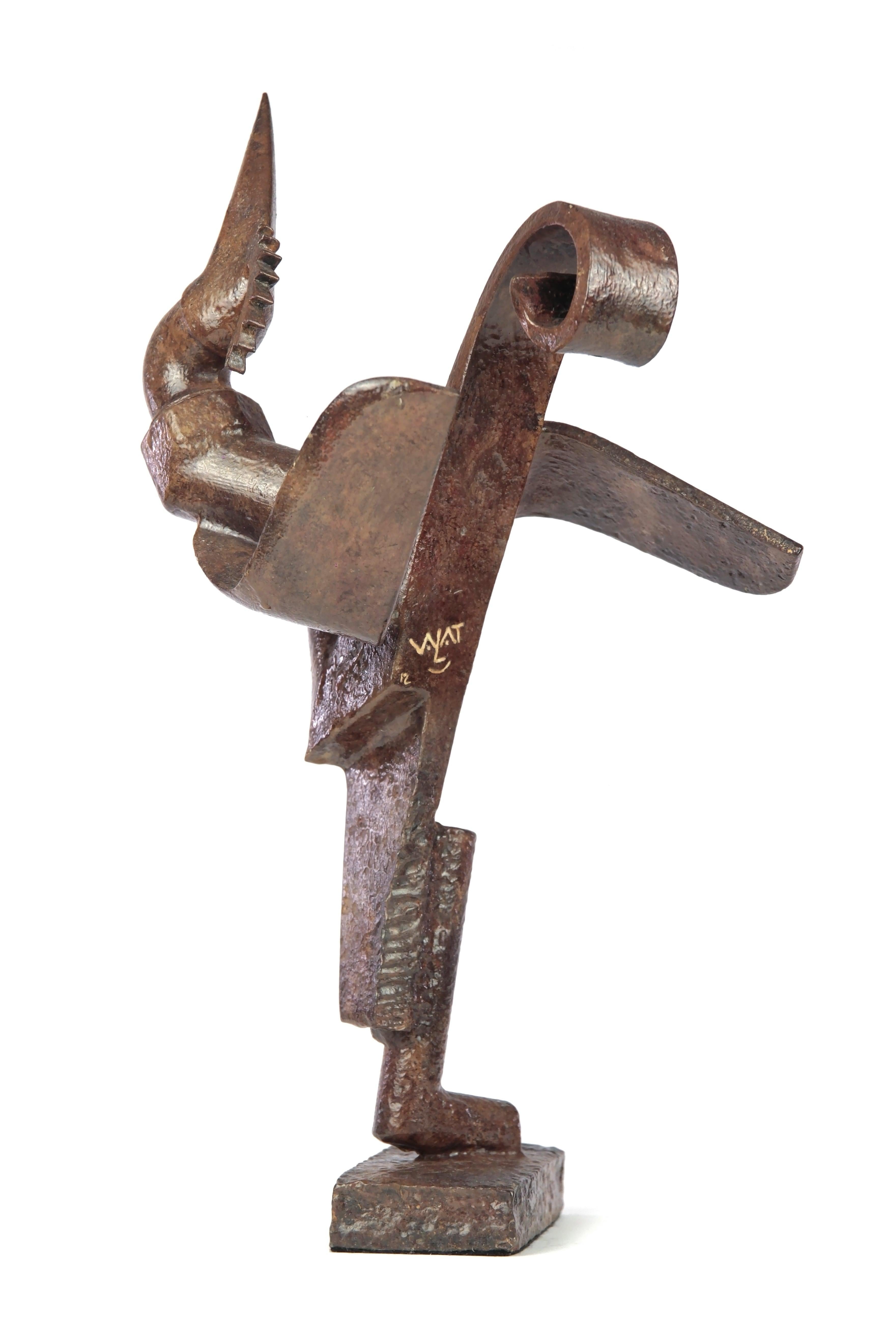 Tuyau coq - Animal bronze sculpture (rooster) - Sculpture by Eric Valat