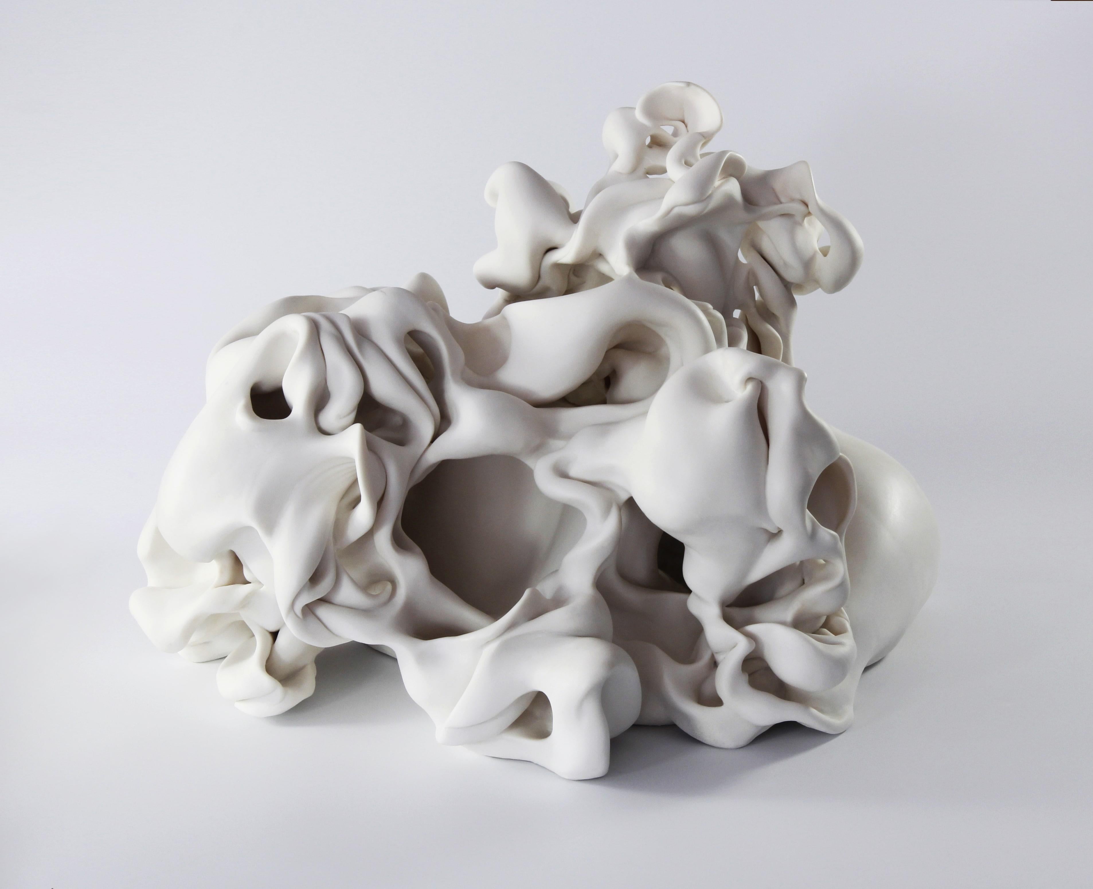 Untitled 5, Abstract porcelain sculpture - Sculpture by Sharon Brill