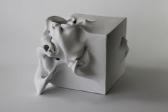 Cube 2 - Abstract Clay Sculpture