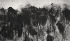 Black (Personal Mountains) - Contemporary black-stone drawing, landscape