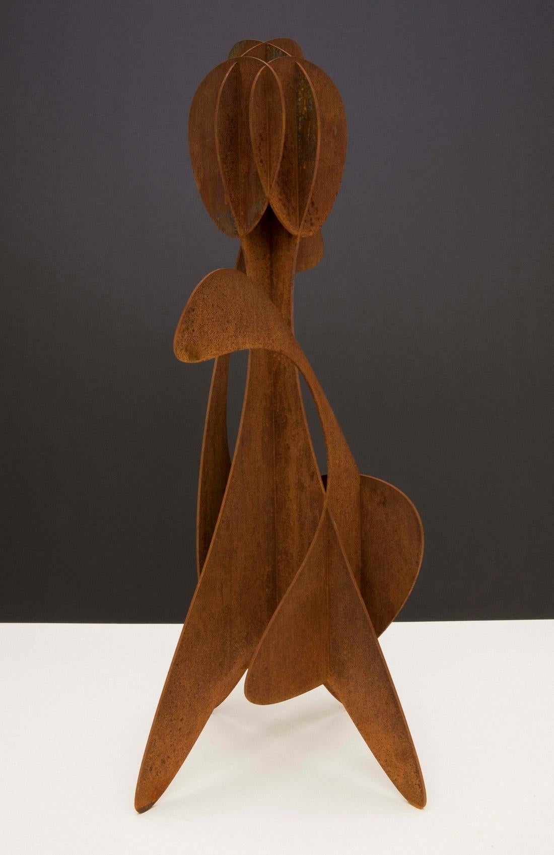 Alfil #1 (2018) by contemporary Venezuelan artist Alejandro Vega Beuvrin. 
Weathering steel sculpture, 60 cm × 25 cm × 22 cm. Limited edition of 5 + 3 A.P.