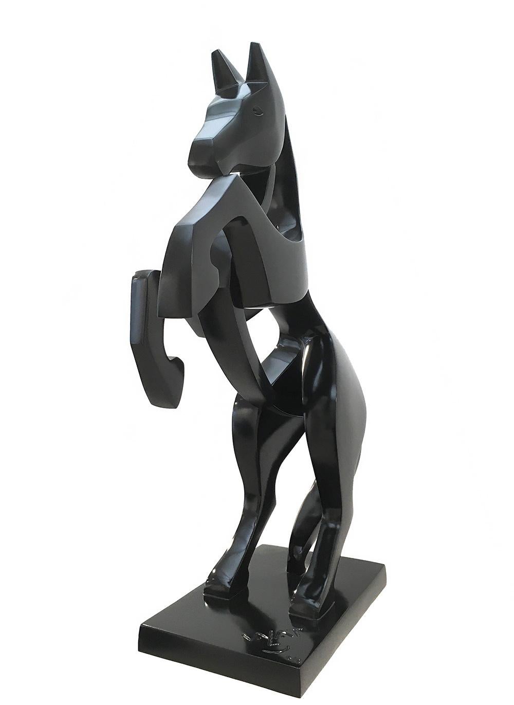 Rearing Horse d'Eric Valat - Sculpture d'animaux, polyester en vente 2