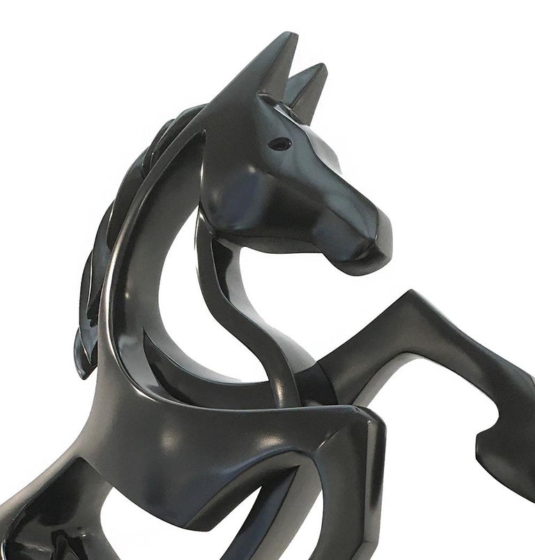 Rearing Horse by Eric Valat - Animal sculpture, Polyester For Sale 3