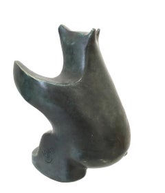 Sculpture en bronze d'un ours et d'un animal Grounded II d'Eric Valat