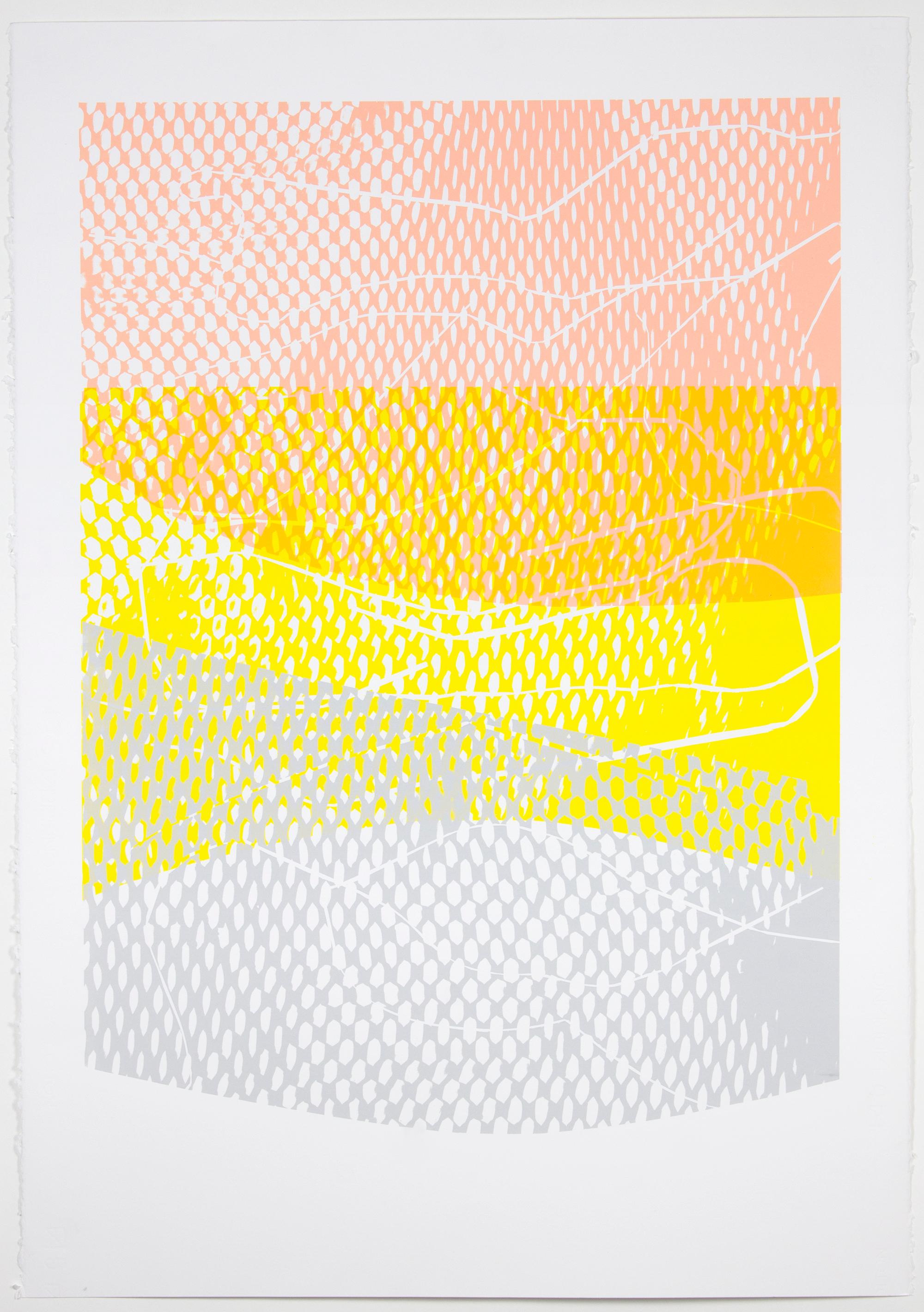 Natalie Ryde Abstract Print - Shift #9 - Abstract artwork on paper - multilayered screenprint
