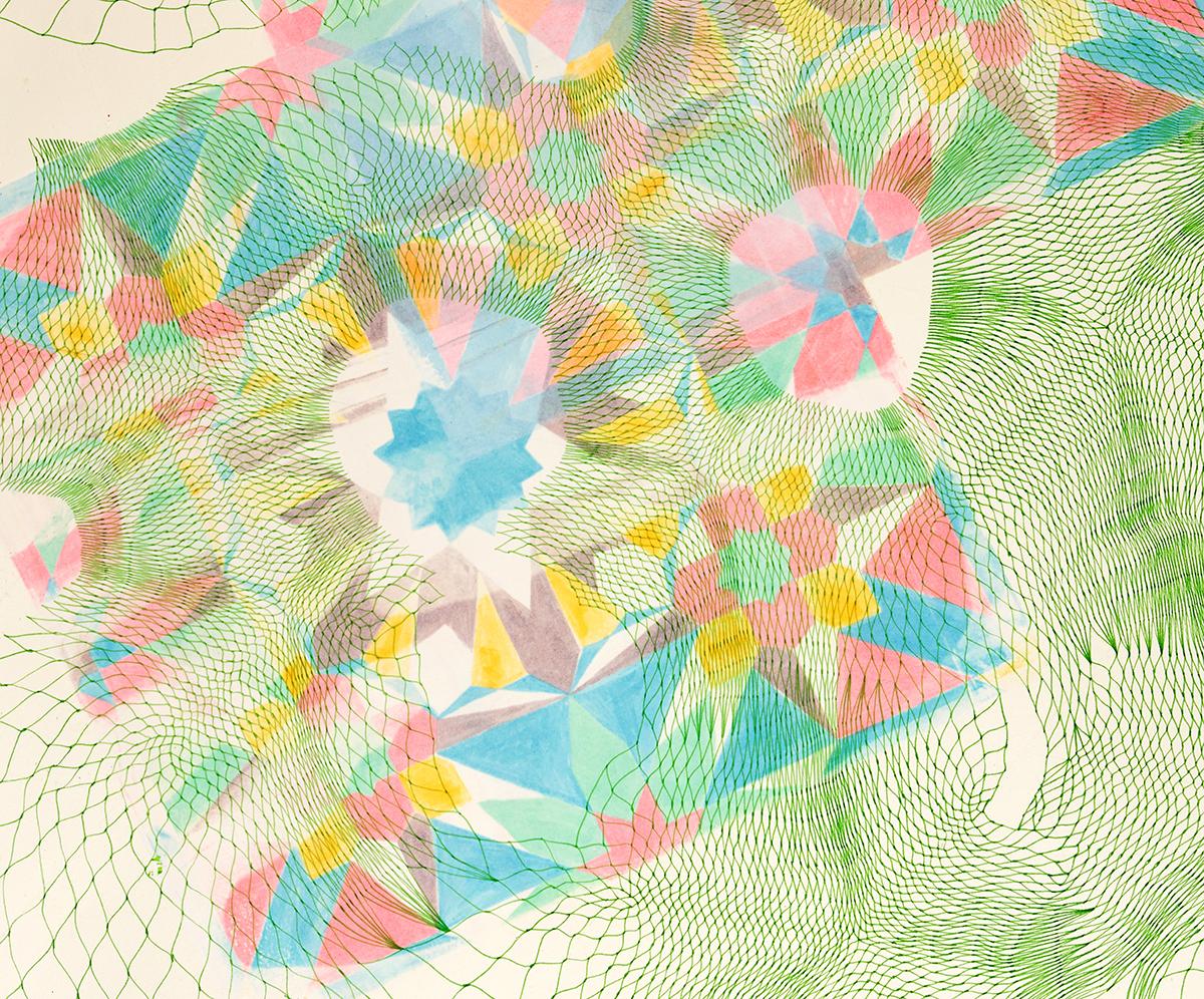 Tesselations 1 - Abstract pen and ink drawing on paper - Abstract Geometric Painting by Natalie Ryde