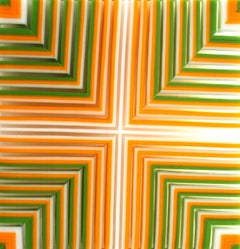 Modernist Abstract Art Objet - unique original artwork fused glass - brights