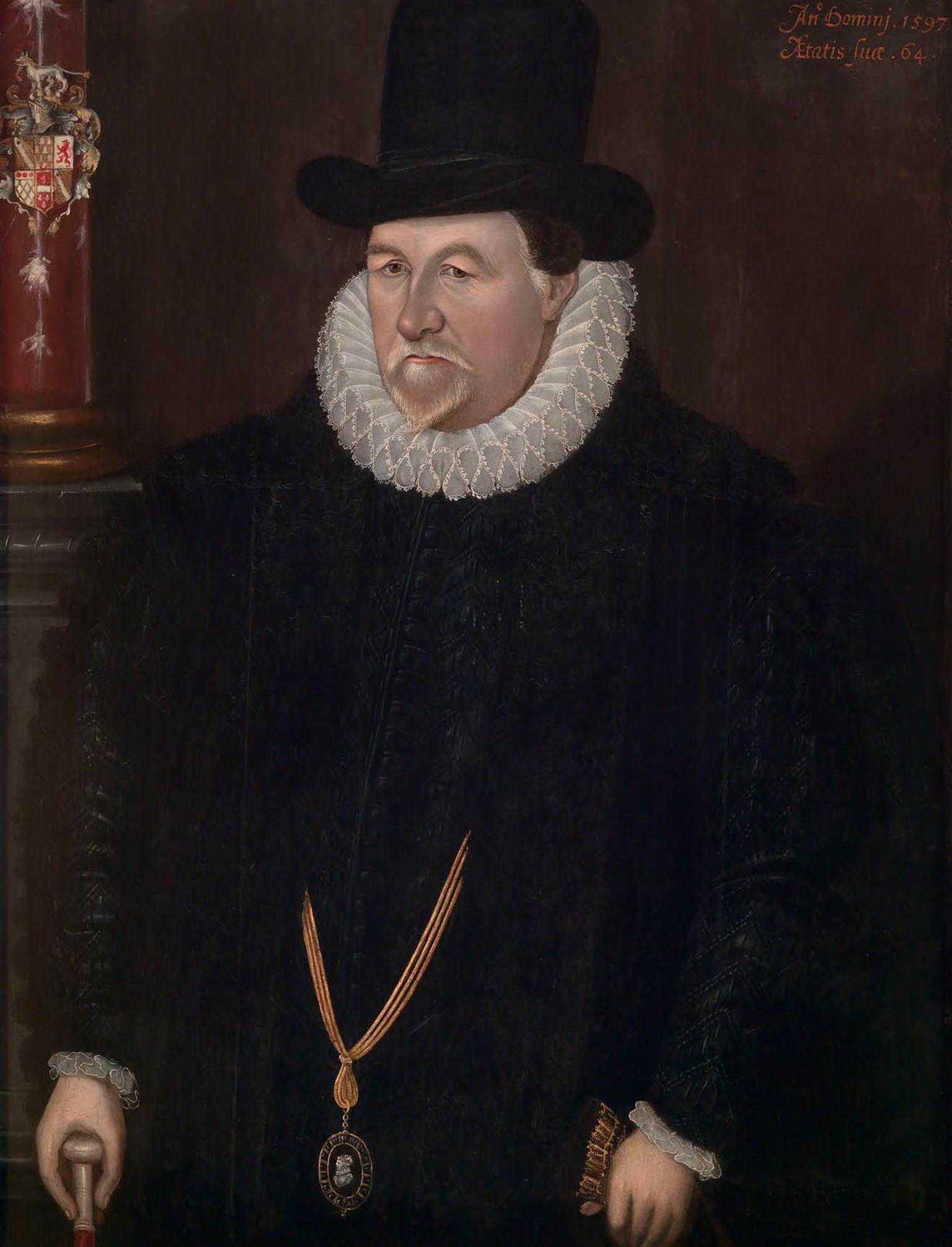 Unknown Portrait Painting - Sir John Fortescue An Elizabethan Portrait of A 17th Century English Statesman 
