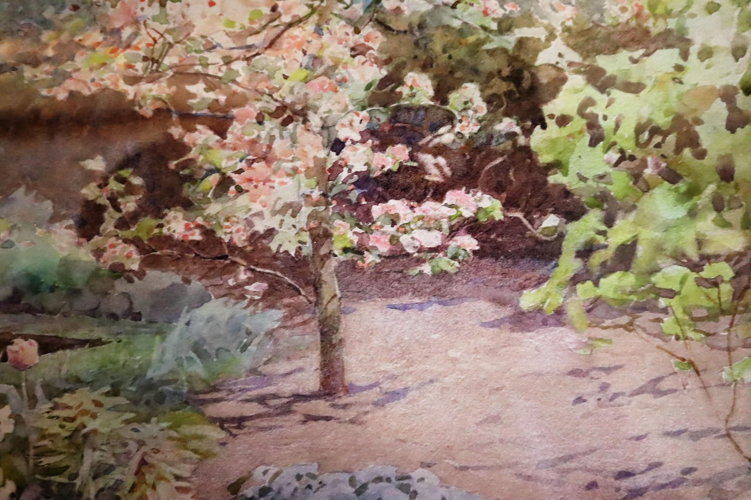 Ernest Albert Chadwick 1876-1955
Trees in Blossom beside a Pond
Signed
Watercolour
18cms x 26cms
Framed
