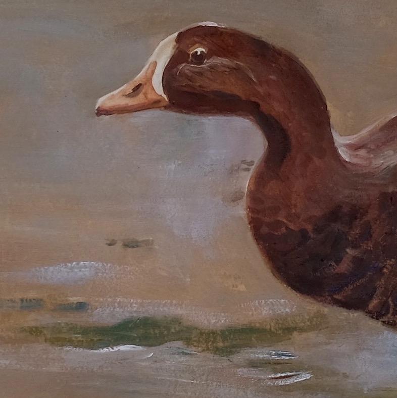 Greylag Goose An English 20th Century seascape - Gray Animal Painting by Charles Simpson 