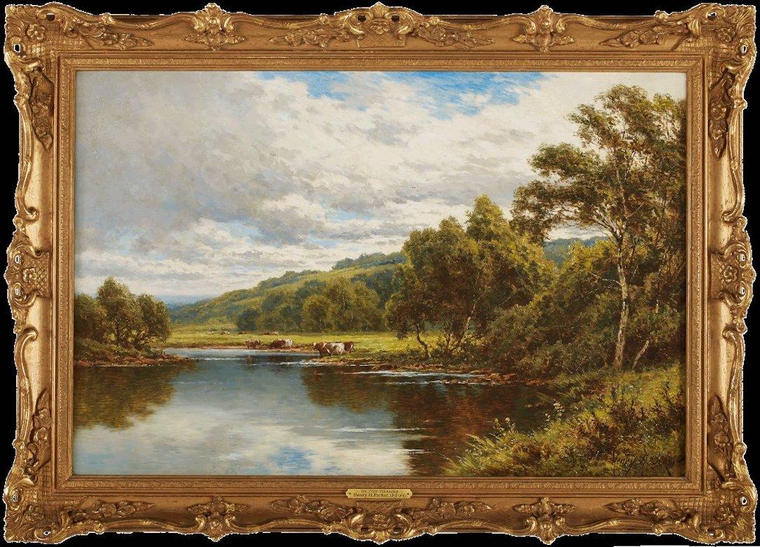 On The Severn - Painting by Henry Hillingford Parker 