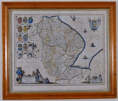 Antike Karte von Lincoln/Norfolk, ca. 1610