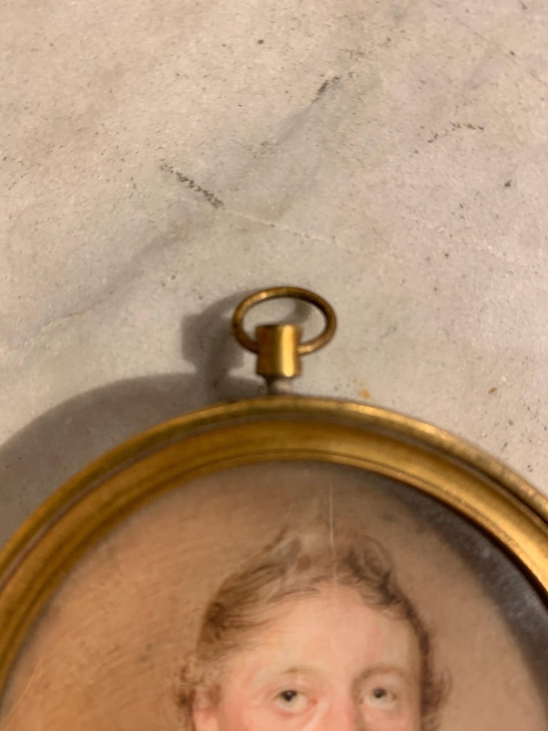 Miniature portrait of a Gentleman  - Brown Portrait by Unknown