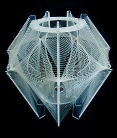 A perspex with nylon monofilament lampshade