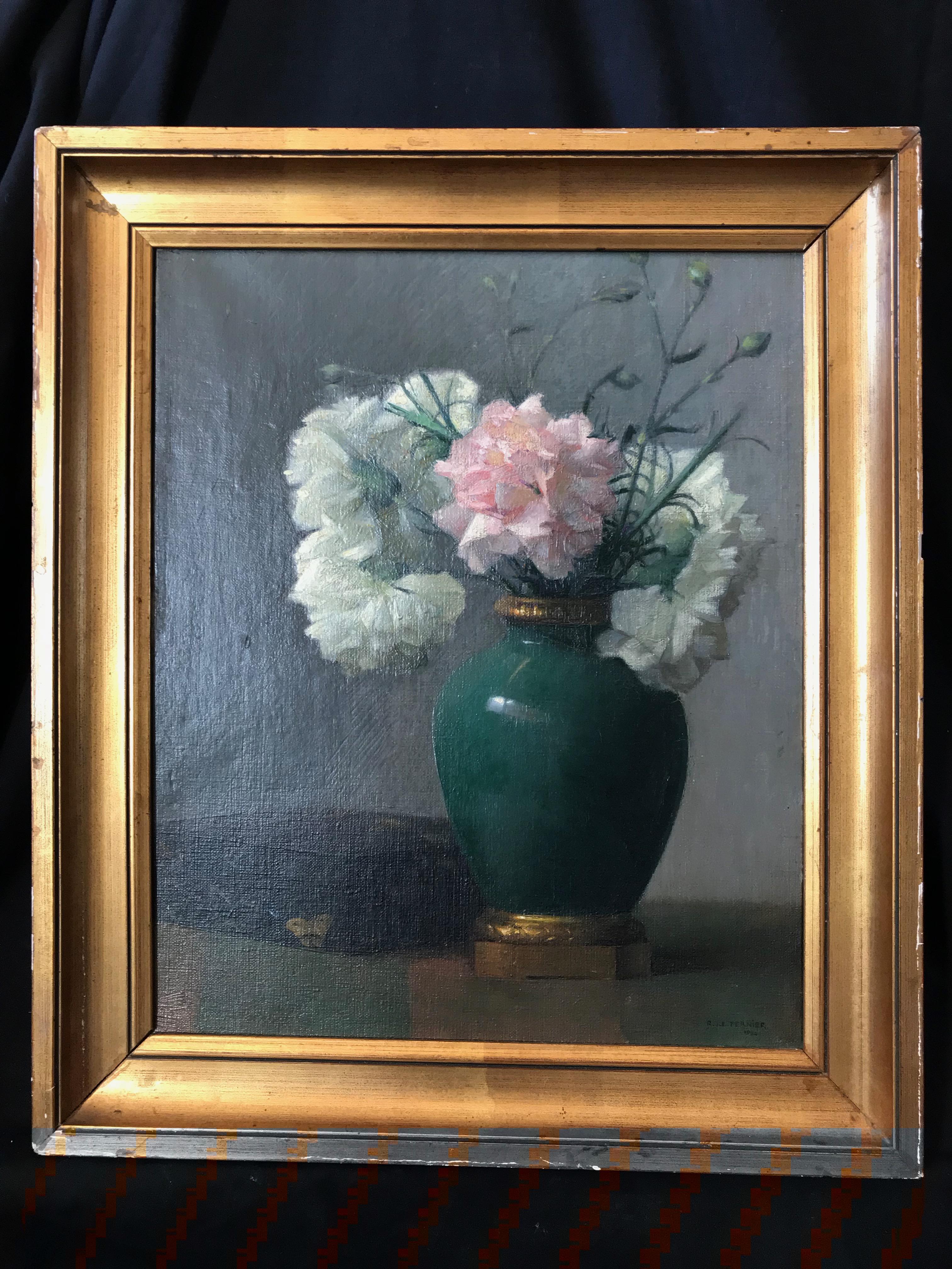 Robert J.E. Fernier Still-Life Painting - Carnations