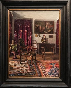 Interieur de Salon - oil painting, interior, decoration