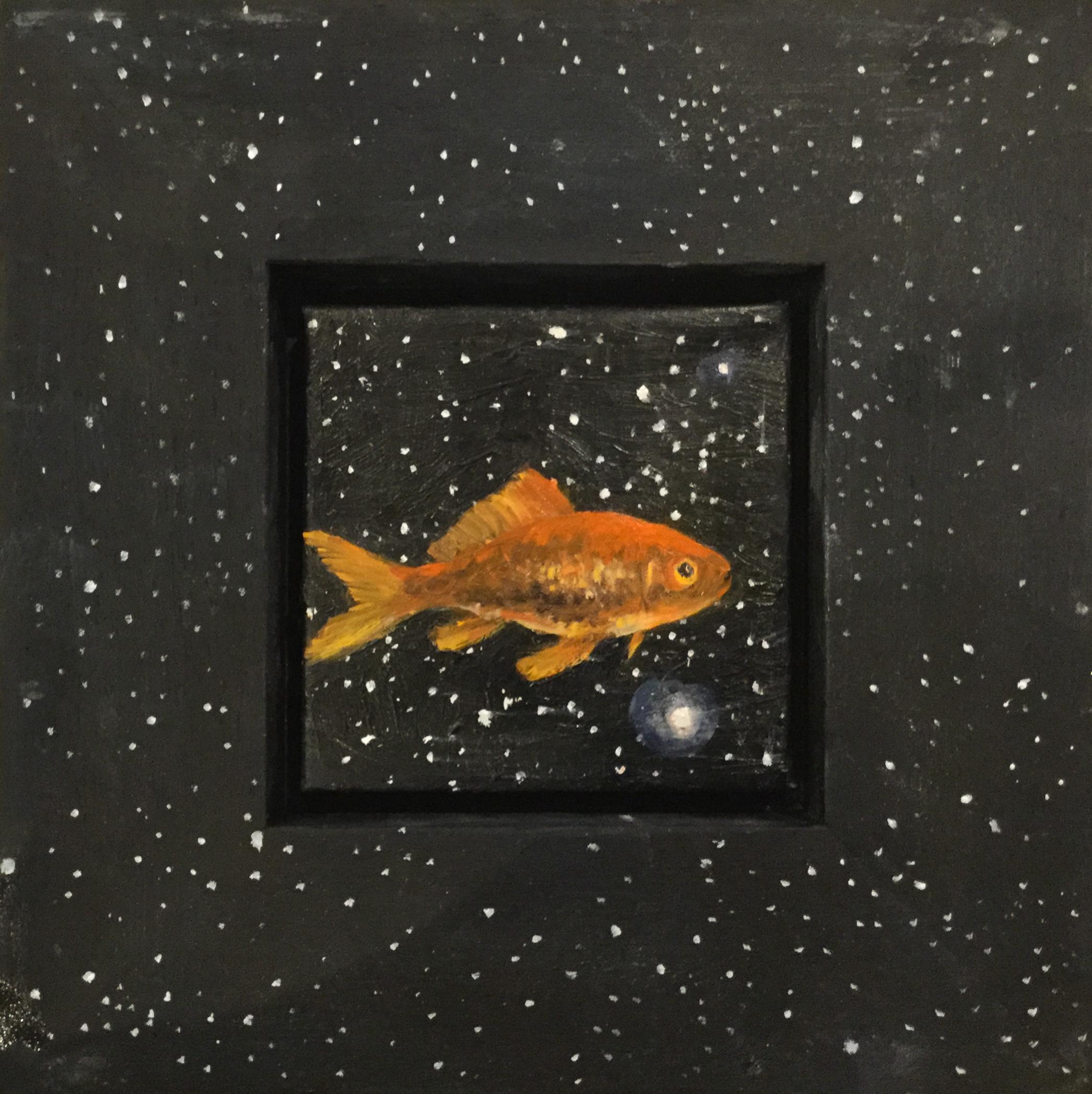Julie Fleming-Williams Animal Painting - Goldfish by starlight II