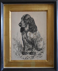 Vintage A well-trained cocker spaniel