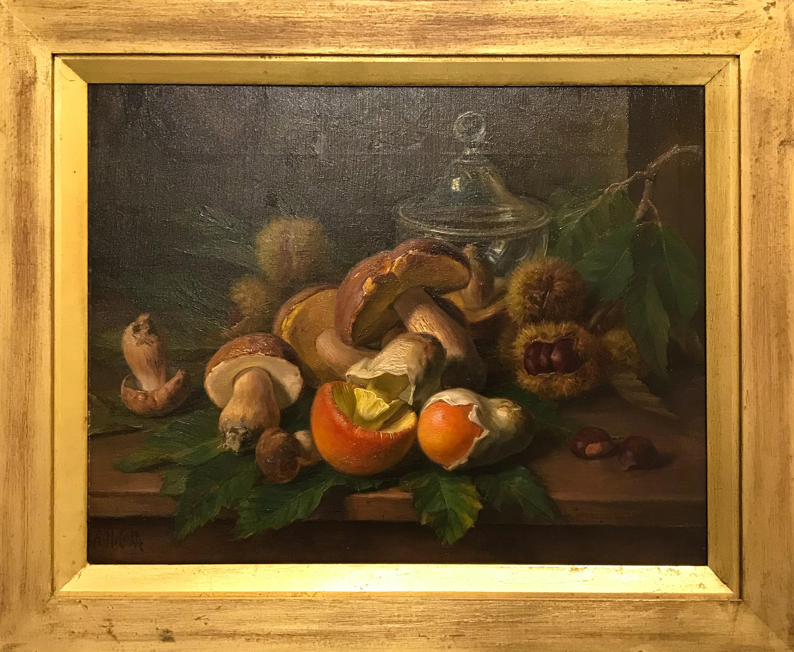 Die Früchte eines Früchtes eines Ochsen – Stillleben (Realismus), Painting, von A. Nichola