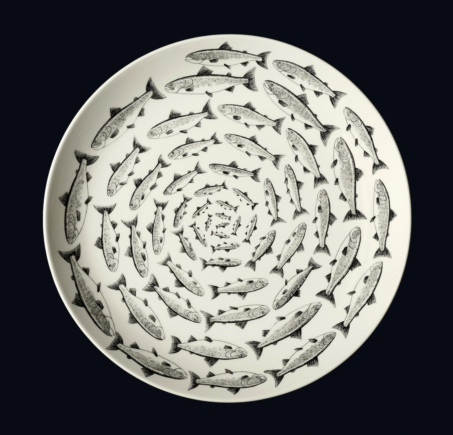 Spirale de saumon - Art de Tom Rooth