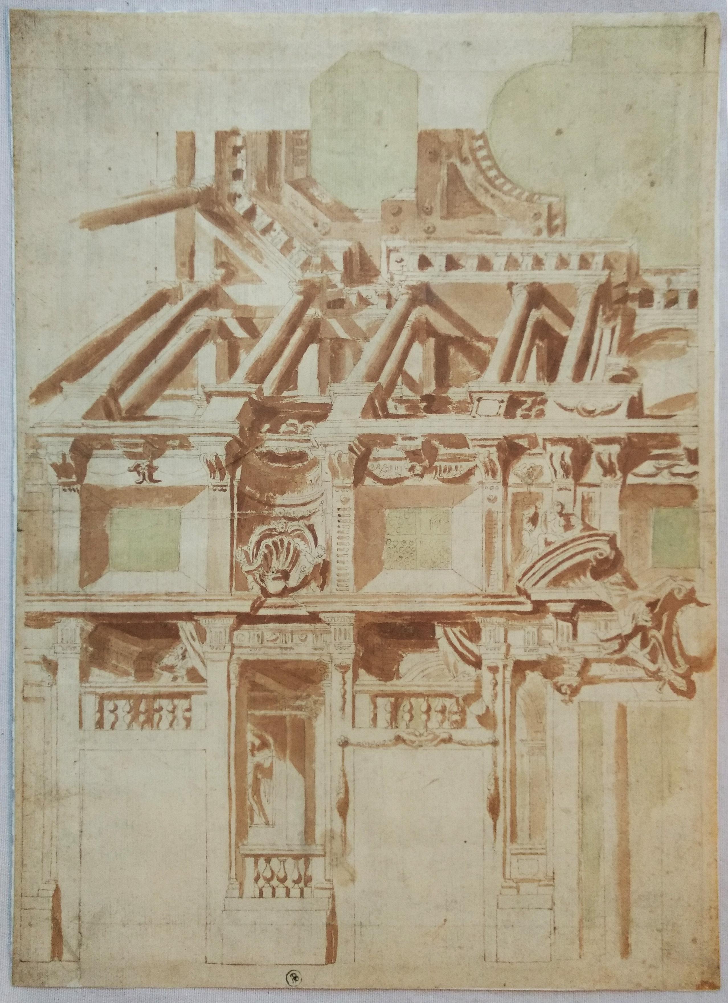 Unknown Interior Art - Quadratura decoration project, Italy circa 1640-1650