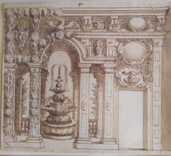 Gallery and Fountain project in a garden, Italy 1550-1625