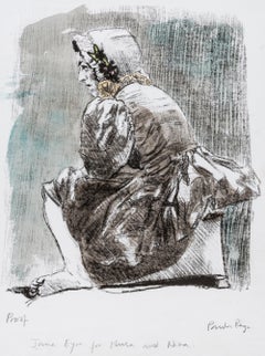 Sans titre [Jane Eyre] - Impression, lithographie, coloration à la main, art de Paula Rego