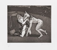 Vintage Him -- Etching, Aquatint, Pendle Witches, Book, Print by Paula Rego